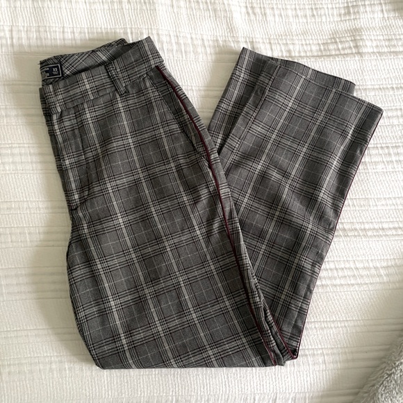 Pants - A&F Simone High Rise Ankle Flare Plaid Dress Pants